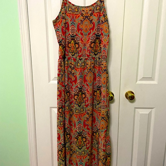Long printed maxi dress with two slits - Picture 1 of 1